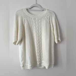 | MaxMara beige cable knit crewneck |